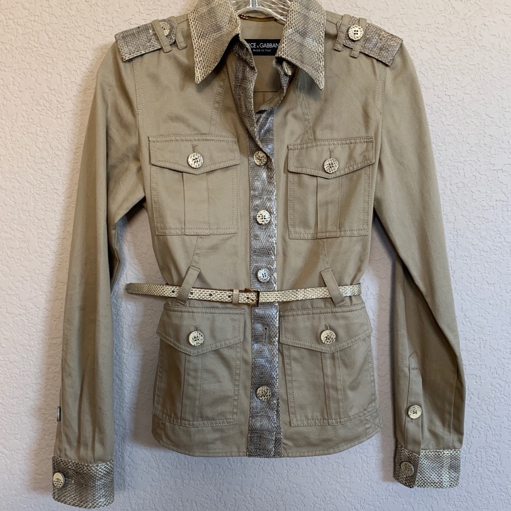 Vintage Dolce & Gabbana Snakeskin Safari Jacket